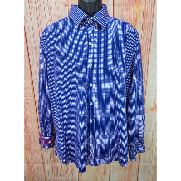 Robert Graham Mens Tailored Fit Checkered Dress Shirt 2XL - Picture 1 of 9